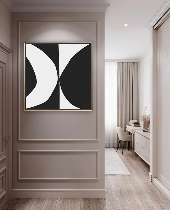 01 Minimalist Art Black&White Monochrome Handpainted Artwork Painting